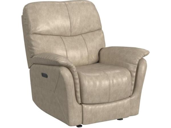 Club Level Cary Flax Wallsaver Recliner with Power Recliners Bassett Furniture