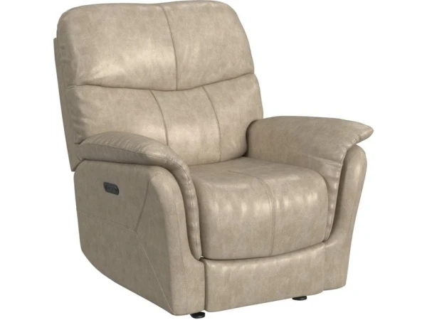 Club Level Cary Flax Wallsaver Recliner with Power Recliners Bassett Furniture