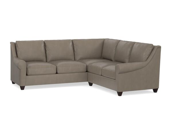 Benchmade Ellery Leather Small L-Shaped Sectional Sectionals Bassett Furniture