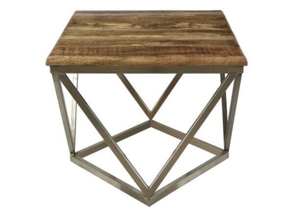 Bengal Manor Mango Wood and Iron Square End Table End tables Crestview