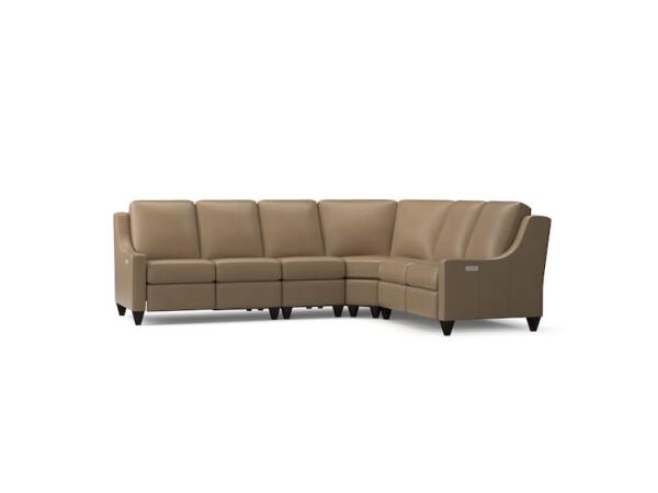 Benchmade Motion 4 Piece Reclining Leather L-Shaped Sectional Sectionals Bassett Furniture