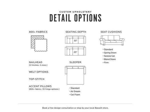 Benchmade Custom Upholstery Sectional Sectionals Bassett Furniture 11