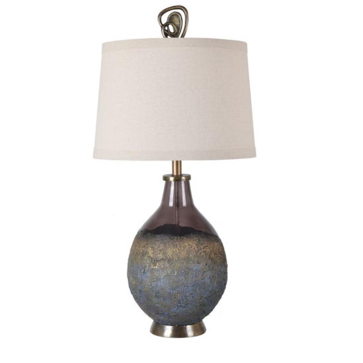Kai Molten Earth Texture Table Lamp with Special Finial Kai Table Lamp - Image 1