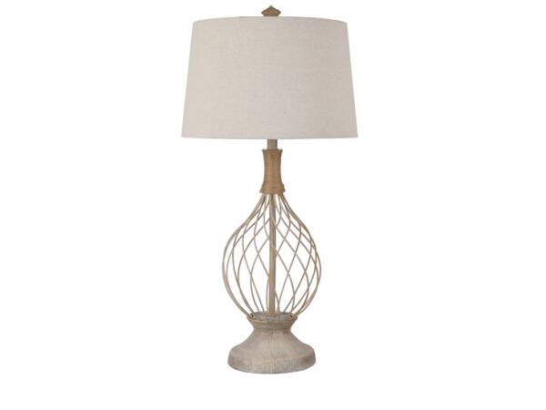 Belle Rive Jute & Wire Teardrop Lamp Lighting Crestview