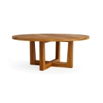 Liam Round Cocktail Table Washed Linen Oak Finish