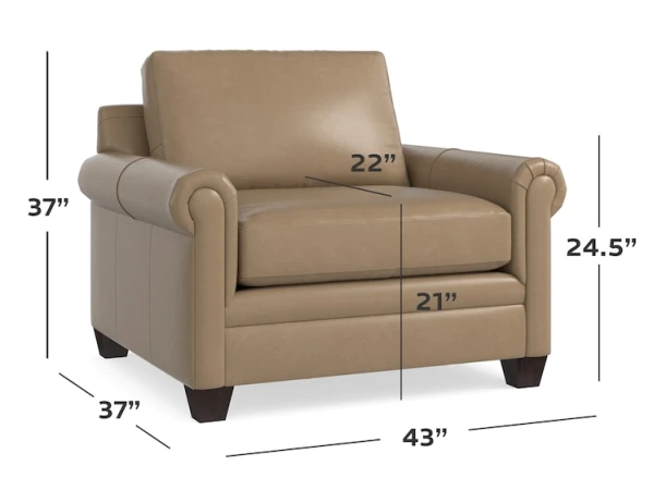 Carolina Leather Panel Arm Chair and a Half - Image 3