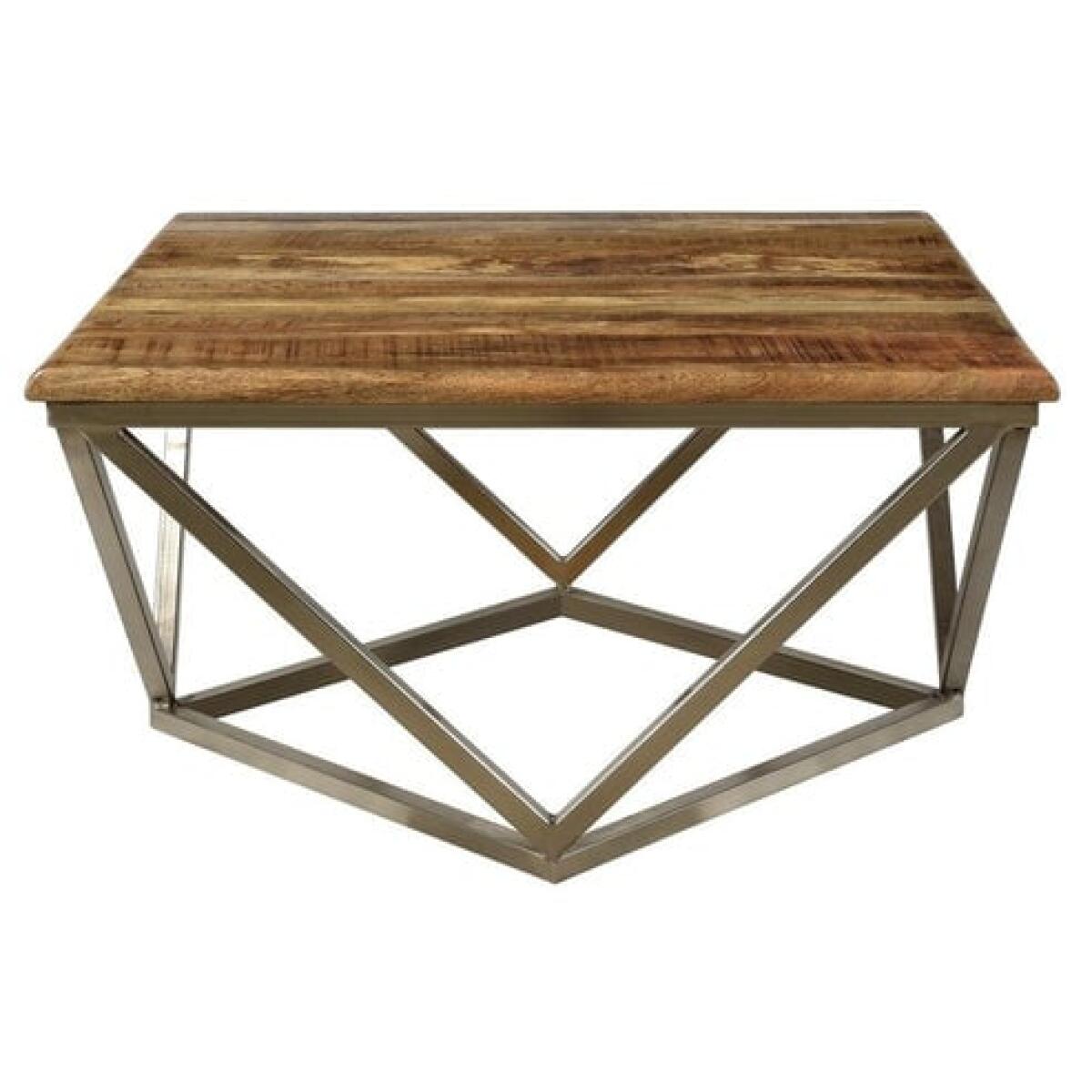 Bengal Manor Mango Wood and Iron Square Coffee Table Bengal Manor Mango Wood and Iron Square Coffee Table - Image 1