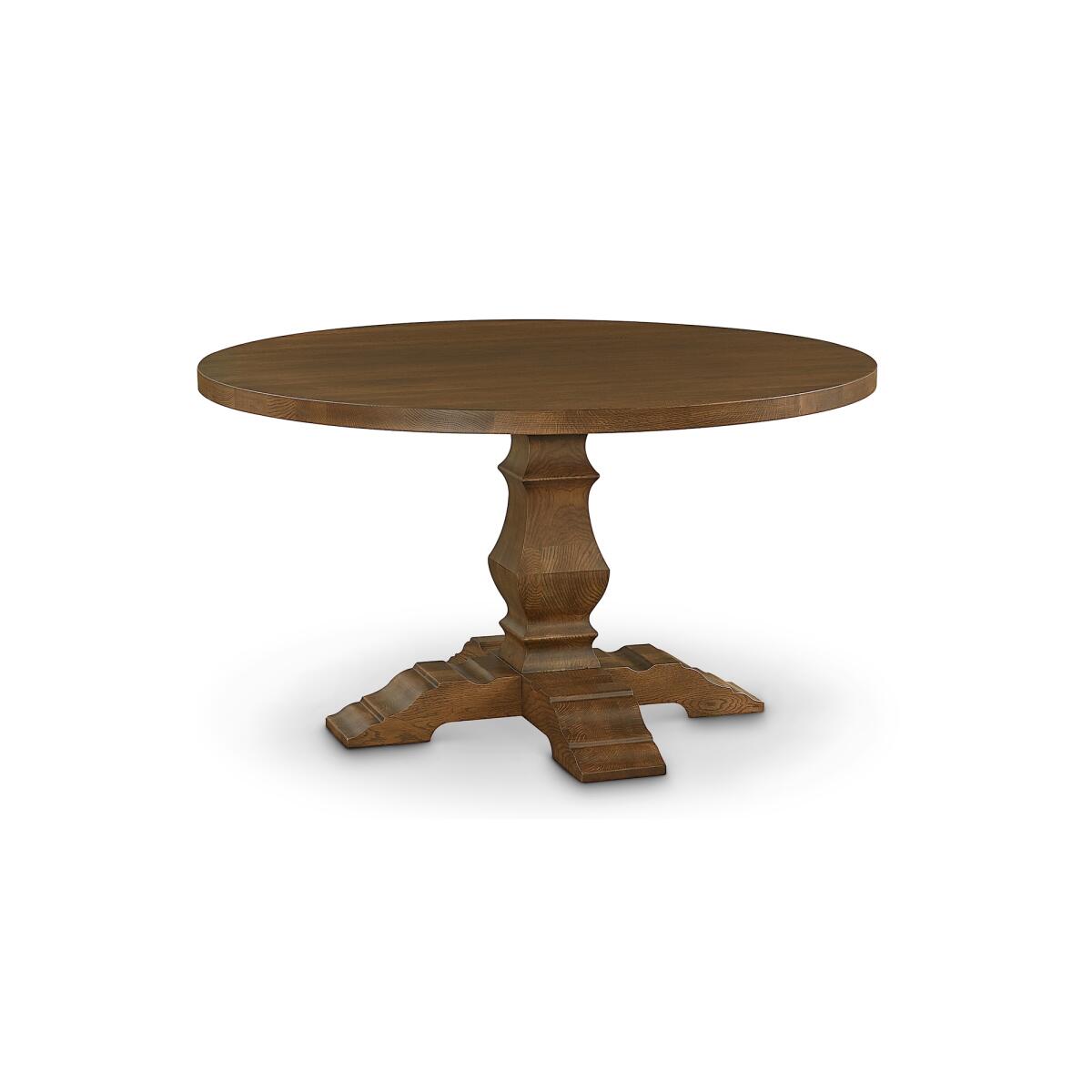 Tavern Round Dining Table 54″ Washed Linen Oak Tavern Round Dining Table 54" Washed Linen Oak - Image 1