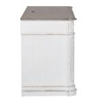 Magnolia Manor Jr Executive Credenza Base Office Storage Antique White & Weathered Bark 12