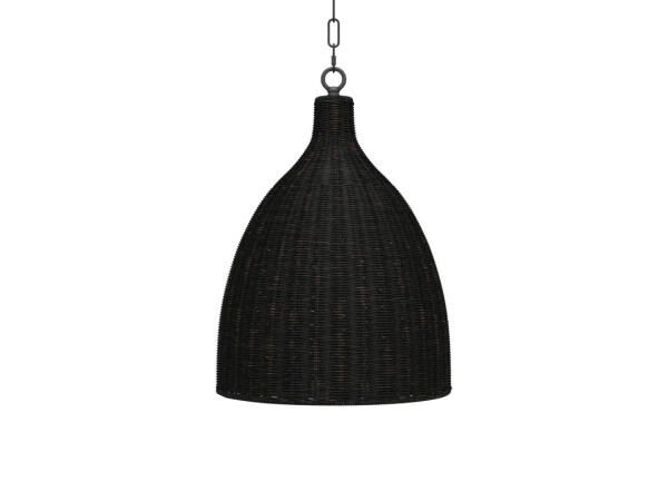 Hampton Rattan Pendant Small Lighting Black