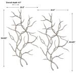 Silver Branches Metal Wall Decor, S/2 Wall Decor Gray 9