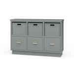 Dakota Storage Unit W/ 3 Drawers & Rattan Baskets