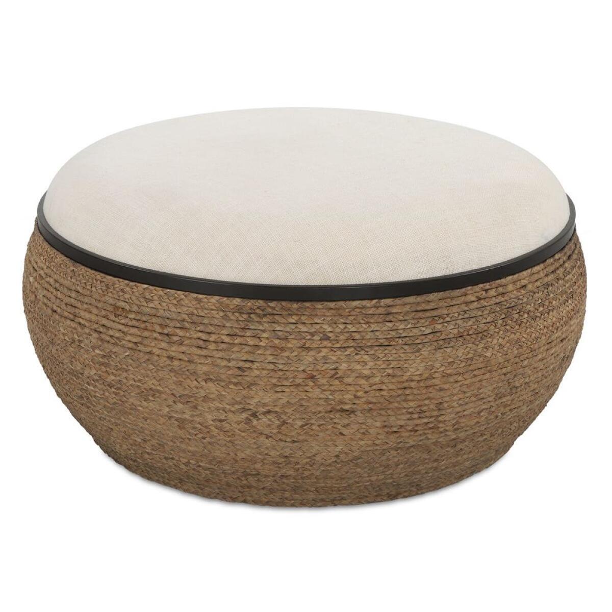 Island Ottoman, Large Round Ottomans & Poufs Cream 2 Island Ottoman, Large Round Ottomans & Poufs Cream 2
