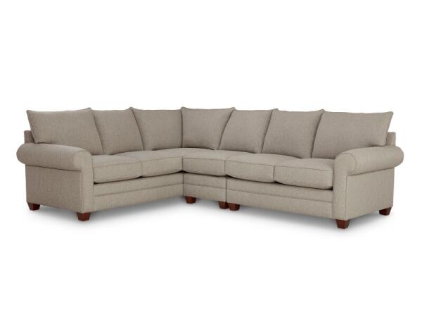 Alexander Roll Arm L-Shaped Sectional Sectionals Bassett Furniture