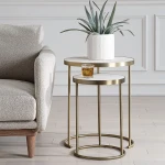 Aragon Nesting Tables, S/2, White - Image 4
