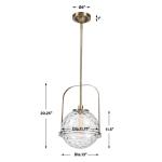 Mimas, 1 Lt Pendant Lighting Brass 21