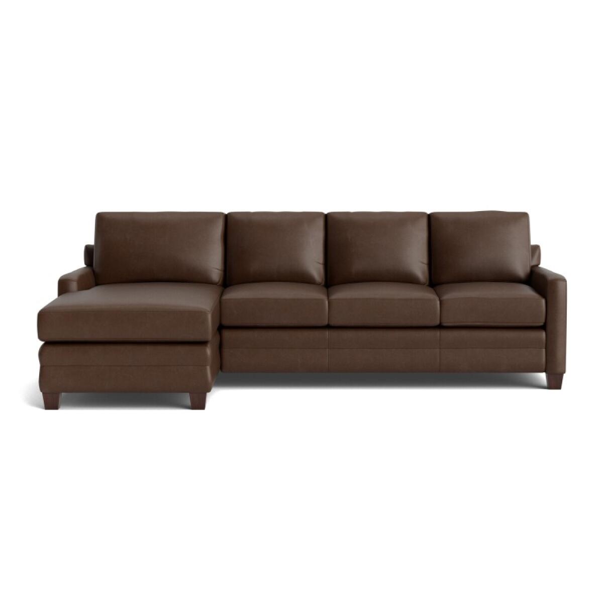 01f47afb0a3b73d99c67bc332374ef51 Carolina Leather Track Arm Chaise Sectional - Image 1