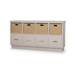 Dakota Storage Unit W/ Drawers & Rattan Baskets - Image 3