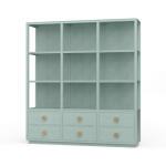 Cohan Open Cabinet W/ 6 Drawers W/ Rattan