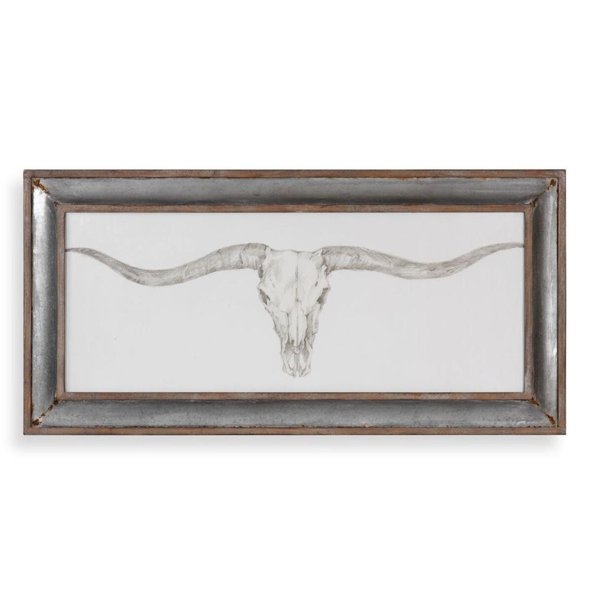 02a4cec0d5901f65be1ea7538a93e501 Western Skull Mount Framed Print - Image 1