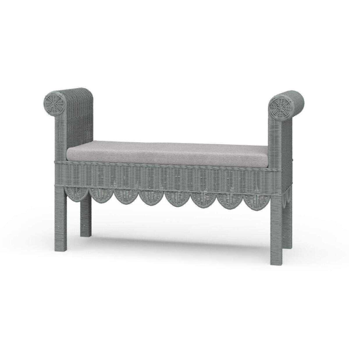 02b0244d5c6e45b4ad76e4c776b1971e Newport Scalloped Rattan Bench - Image 1