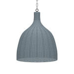 Hampton Rattan Pendant Medium Lighting Azure Shiny 12
