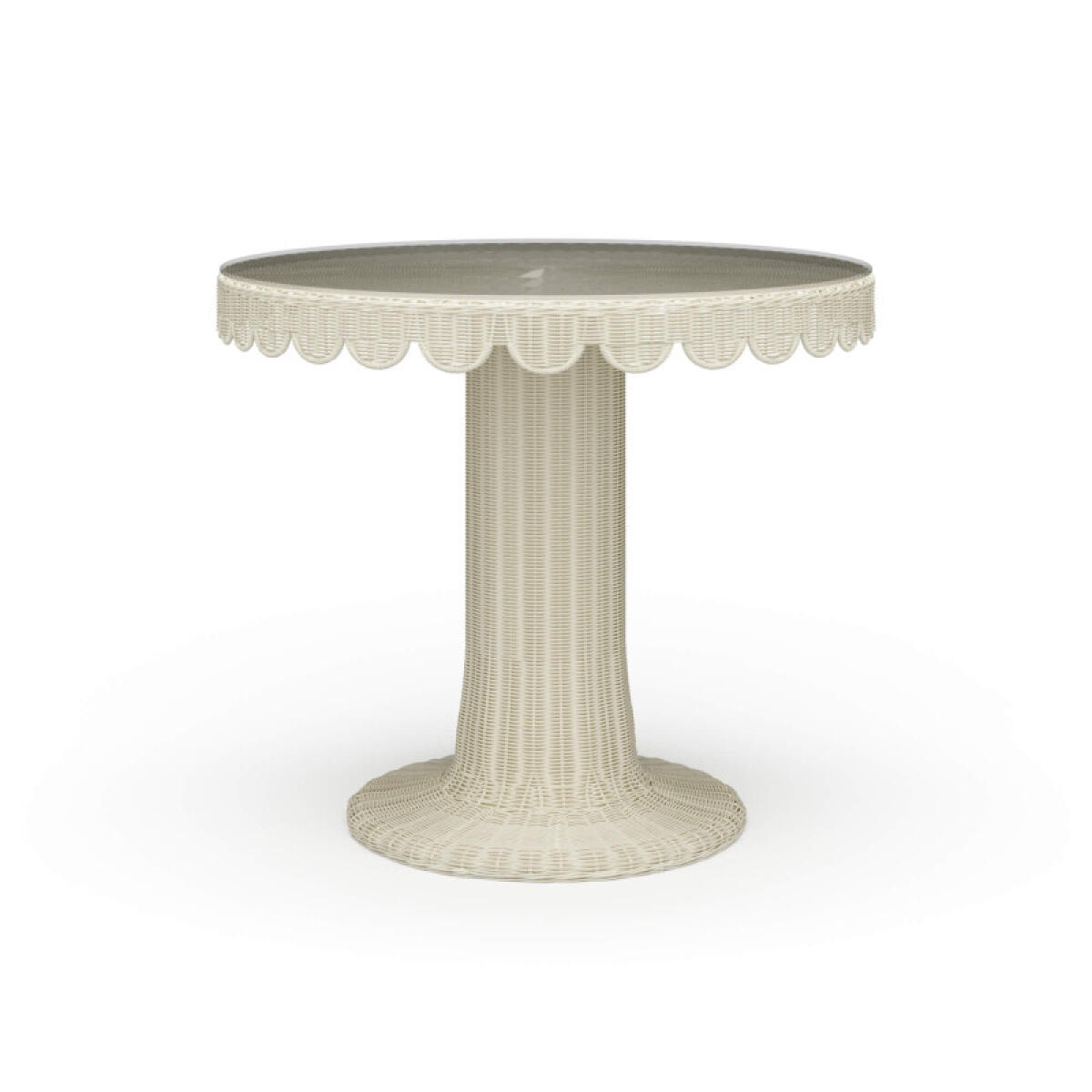 036bb0ec9b77ae4912111f7981a1c417 Scalloped Round Bistro Table W/ Tempered Glass - Image 1