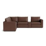 Beckham Track Arm Leather Modular Sectional with Console - Image 3