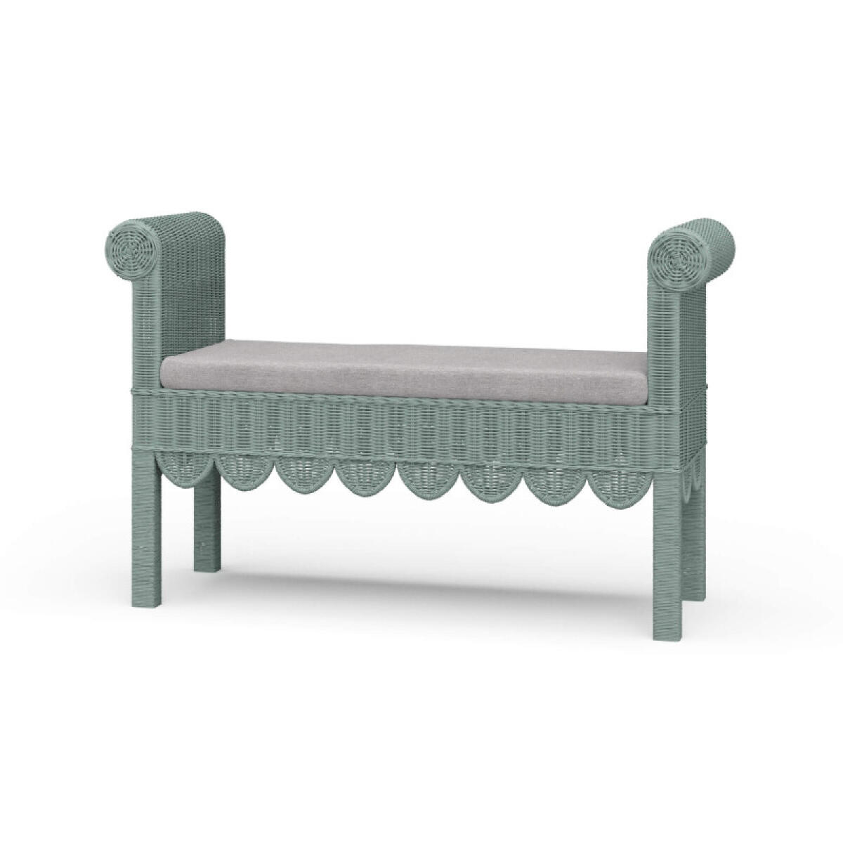 03c3d5d7e69170023ae893279935082a Newport Scalloped Rattan Bench - Image 1