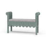 Newport Scalloped Rattan Bench