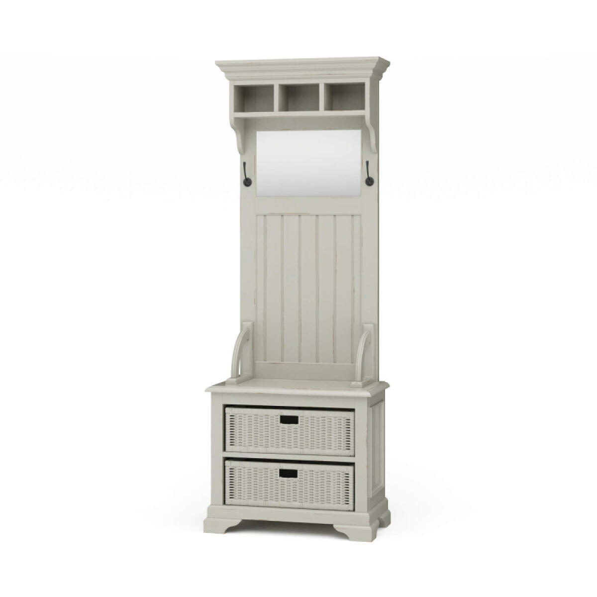 04107b977ab8deee900f46b2a14e06b8 Homestead Narrow Hallstand W/ Rattan Baskets - Image 1