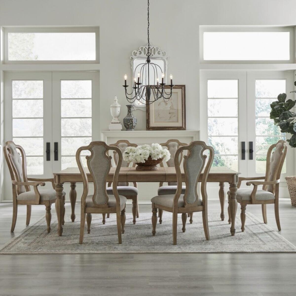 0460ae9da40fade67c13396cd4ed8276 Magnolia Manor Opt 7 Piece Rectangular Table Set - Image 1