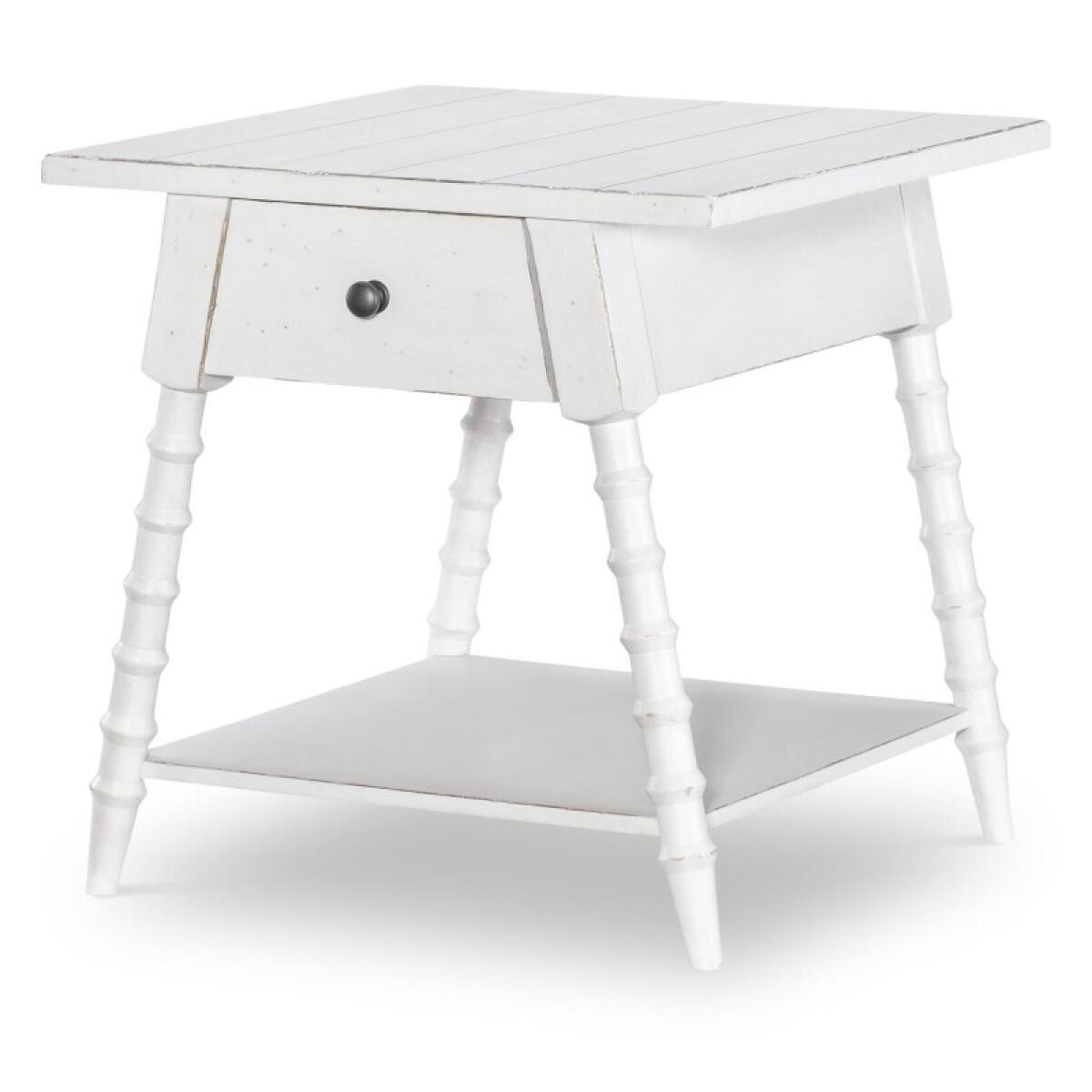 0474d97bb0fc4557041ba523c1eaf1c9 Vintage Market AT Splayed Bobbin Leg 1 Drw End Table Picket Fence CLH4012-505 - Image 1