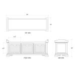 Homestead Bench W/ Rattan Baskets Chairs & Benches Black 10