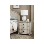 Cambric Helene Three Drawer Nightstand - Crème