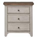 Farmhouse Reimagined 3 Drawer Night Stand w/ Charging Station - Image 4