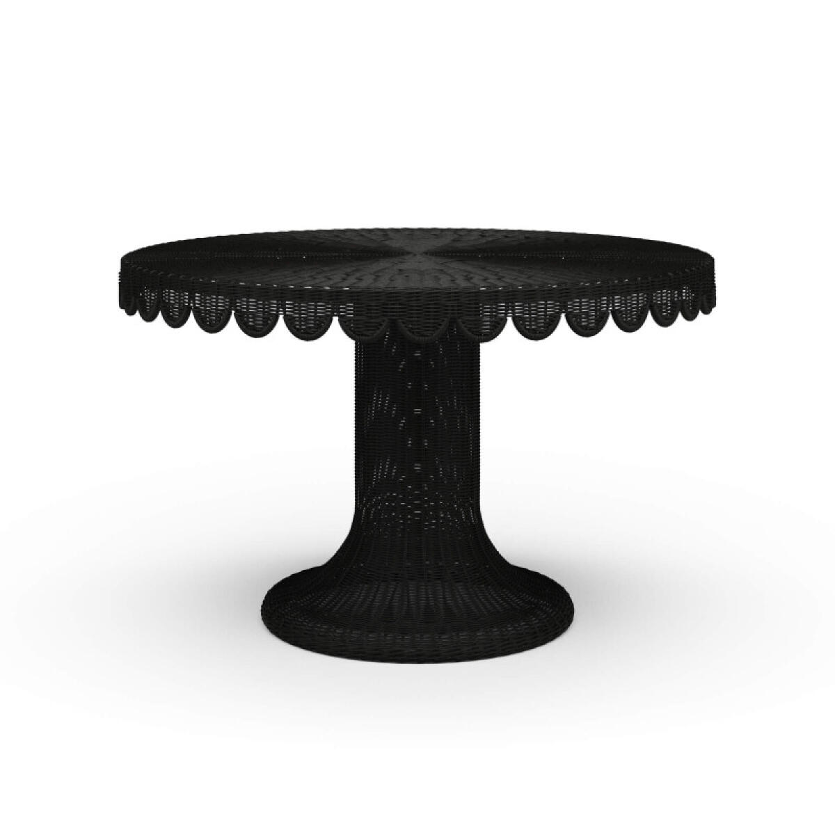 0670b3d87ac5f5d4f0d8fa1bd9a73eb9 Scalloped Round Rattan Dining Table 48'' - Image 1