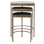 India Nesting Tables, Gold, S/3 End tables Brown 18