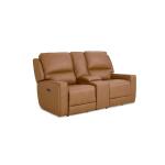Raymond Leather Power Reclining Loveseat with Center Console - Image 5