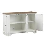 Magnolia Manor 3 Door Hall Console Entertainment Stands Antique White & Weathered Bark 19