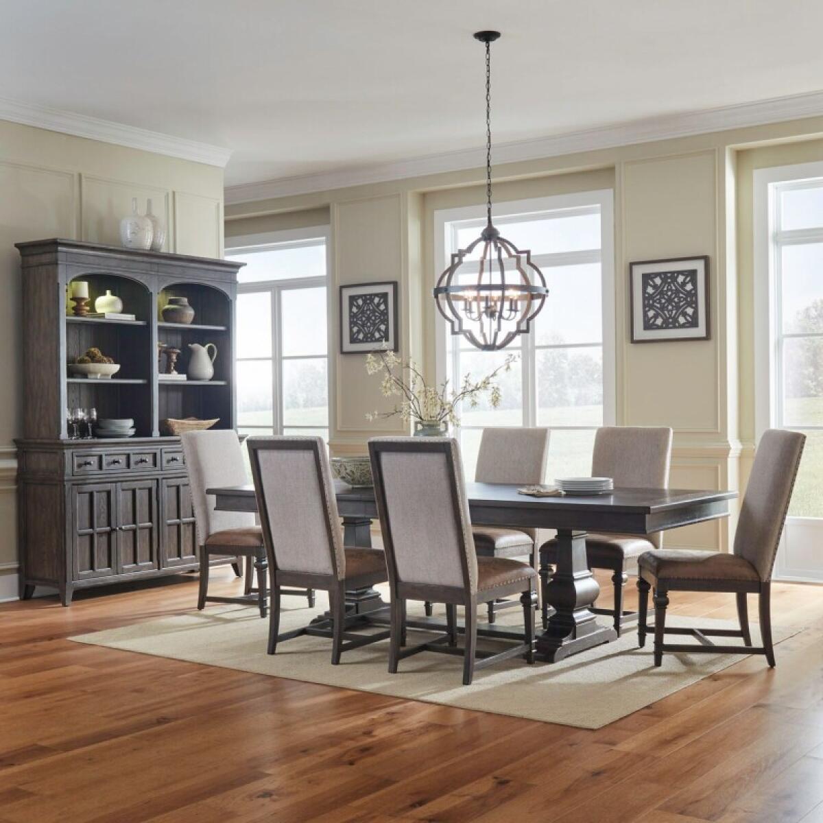 07bd3bb079828ca59b88f5337c661940 Paradise Valley Opt 7 Piece Trestle Table Set - Image 1