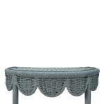 Scalloped Half Round Rattan Side Table - Image 3