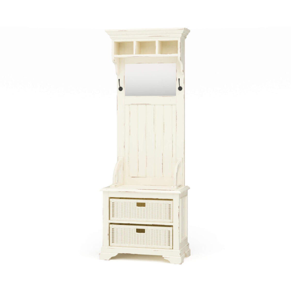083dcfe78521aa8cf56304fe371d9d3c Homestead Narrow Hallstand W/ Rattan Baskets - Image 1