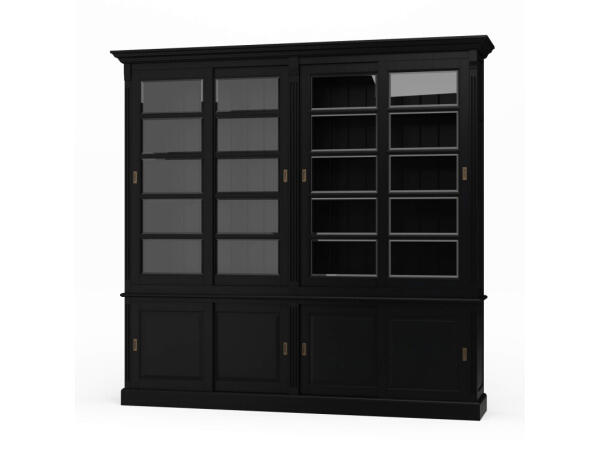 Hudson 99” Bookcase W/ Sliding Doors Bookcases Batavia Black