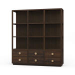 Cohan Open Cabinet W/ 6 Drawers W/ Rattan