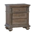 Carlisle Court 3 Drawer Night Stand with Charging Station Nightstands Brown 18