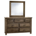 Maple Road Landscape Mirror with Beveled Glass Bedroom Mirrors Brown 10