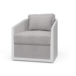 Willis Swivel Chair W/ Mahogany Frame & Rattan