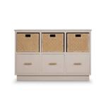 Dakota Storage Unit W/ 3 Drawers & Rattan Baskets - Image 5