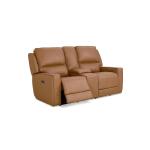 Raymond Leather Power Reclining Loveseat with Center Console - Image 6